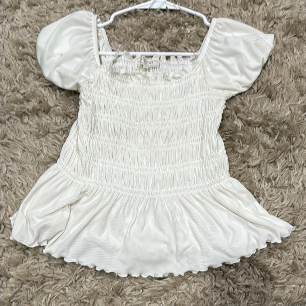 Elegant White Smocked Top